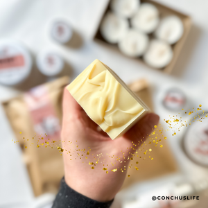 MERRY plastic free festive soap bar wrapped in CONCHUS kraft paper