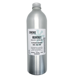 Heavenly natural hair rinse aluminium bottle with pump spray, vegan plastic free conditioner alternative