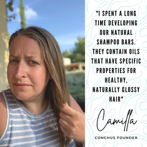 Camilla, CONCHUS founder, on developing shampoo bar oils for healthy, naturally glossy hair